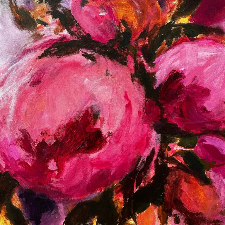 Peony in Love 24" x 24” Acrylic on Canvas